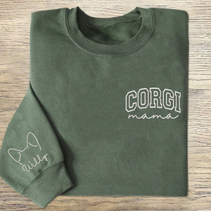 Embroidery Corgi Mama Sweatshirt, Embroidered Corgi Mom Sweatshirt, Corgi Gift, Dog Gifts, Personalized Dog Shirt,Dog Breeds