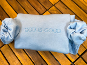 Embroidered God Is good sweatshirt, Christian Crewneck sweater, Christian Base Apparel, Adult Unisex Sweatshirt, Christian Gift