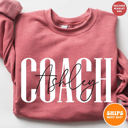 Personalized Coach Sweatshirt | Custom Coach Gift | Cheer Coach Shirt | Coach Name Shirt | Coach Game Day Shirt | Team Gift | Coach Shirt