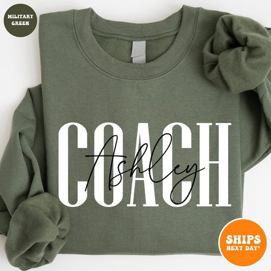Personalized Coach Sweatshirt | Custom Coach Gift | Cheer Coach Shirt | Coach Name Shirt | Coach Game Day Shirt | Team Gift | Coach Shirt