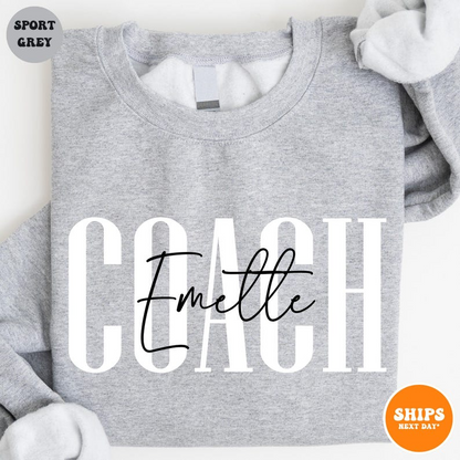 Personalized Coach Sweatshirt | Custom Coach Gift | Cheer Coach Shirt | Coach Name Shirt | Coach Game Day Shirt | Team Gift | Coach Shirt