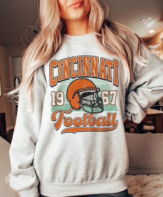 Cincinnati Vintage Style Football Shirt, Cincinnati Football Sweatshirt, Football Shirt, Cincinnati Fan Gifts