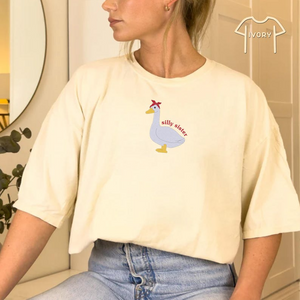 Embroidered Silly Goose Dad, Mom, Sister, Brother, Aunt, Shirt, Silly Goose T-shirt, Silly Goose Farm Shirt, Cute Goose Shirt