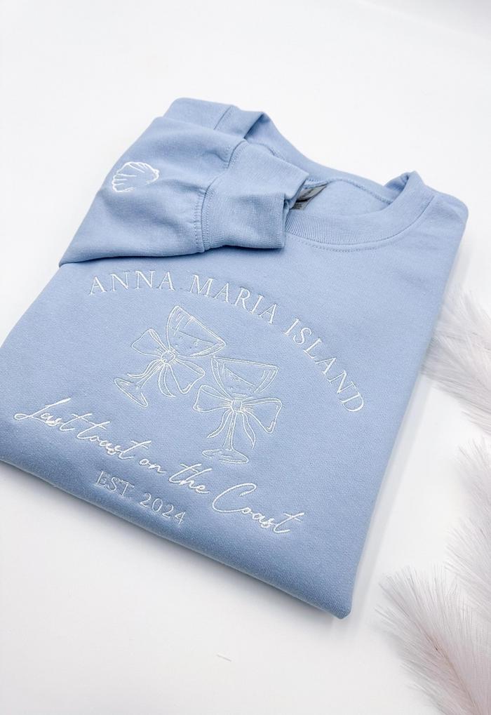 Custom Bachelorette Embroidered Sweatshirt/Hoodie | Wedding Favors | Bride / Bridal Party Gifts | Personalized Charleston & Social Club Gear