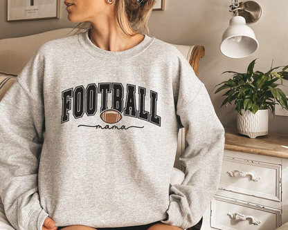 Custom Embroidered Football Mom Sweatshirt, Personalized Football Mama Crewneck, Football Mom Gift, Football Lover Gifts