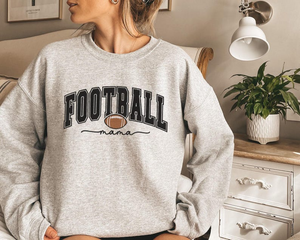 Custom Embroidered Football Mom Sweatshirt, Personalized Football Mama Crewneck, Football Mom Gift, Football Lover Gifts