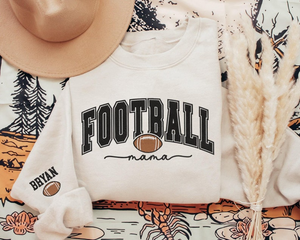 Custom Embroidered Football Mom Sweatshirt, Personalized Football Mama Crewneck, Football Mom Gift, Football Lover Gifts