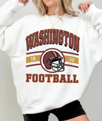 Retro Washington Style Football Sweatshirt, Washington Crewneck Commander Shirt, Washington Fan Gift, Sunday Football Shirt, Game Day