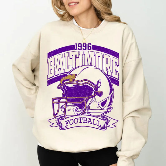 Vintage 90s Style Baltimore Football Sweatshirt, Game Day, Baltimore Team Football Shirt, Sunday Baltimore, Sport Shirt, Baltimore Football