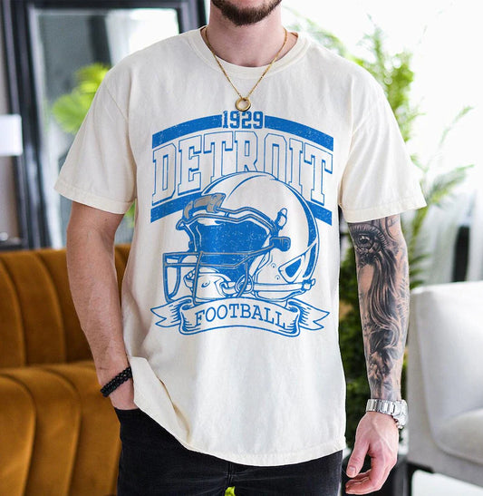Vintage 90s Style Detroit Football Sweatshirt, Game Day Shirt, Detroit Team Football Shirt, Sunday Detroit, Detroit Football