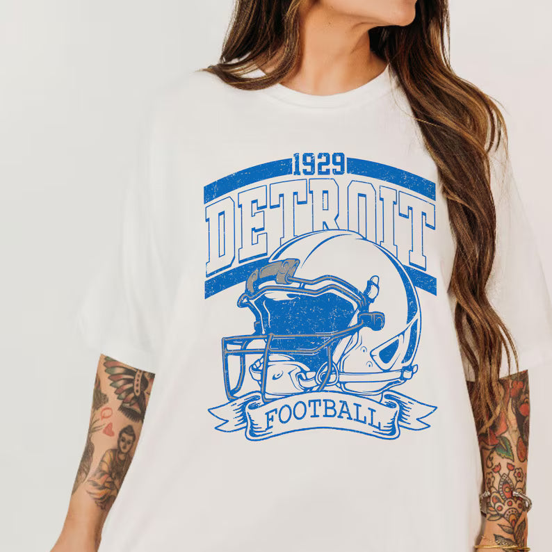 Vintage 90s Style Detroit Football Sweatshirt, Game Day Shirt, Detroit Team Football Shirt, Sunday Detroit, Detroit Football