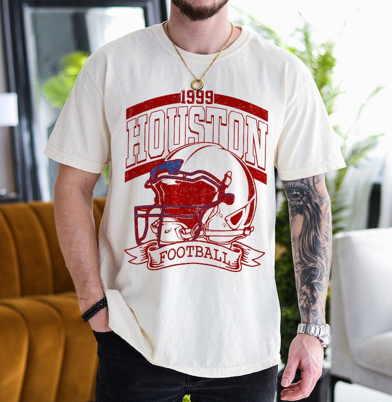 Vintage 90s Style Houston Football Sweatshirt, Game Day Shirt, Houston Team Football Shirt, Sunday Houston, Houston Football