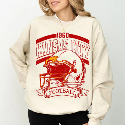 Vintage 90s Style Kansas City Football Sweatshirt, Game Day Shirt, Kansas City Team Football Shirt, Sunday Kansas City, Kansas City Football