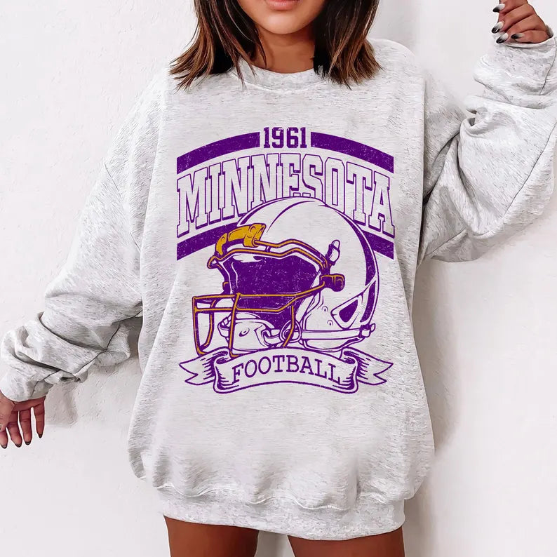 Vintage 90s Style Minnesota Football Sweatshirt, Game Day Shirt, Minnesota Team Football Shirt, Sunday Minnesota, Minnesota Football