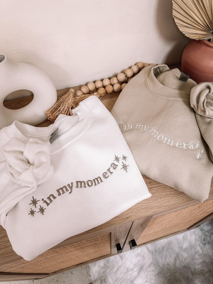 Embroidered In My Mom Era Crewneck || Minimal Crewneck || Mom Sweatshirt || Trendy Mom Apparel || Mother's Day || Embroidered Pullover