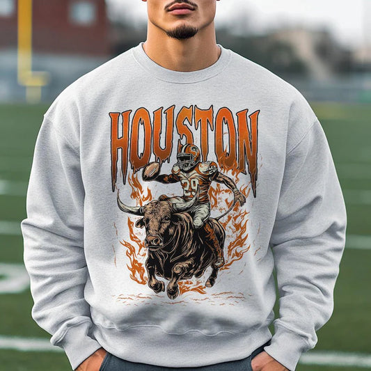 Houston Graphic Football Sweatshirt, Vintage Houston Football Shirt, Houston Shirt, Football Shirt, Houston Fans Gift Tee