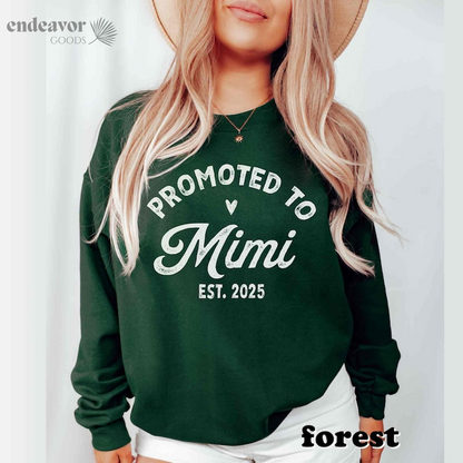 Promoted to Mimi Sweatshirt New Grandma Shirt Mimi Established 2025 Shirt Maternity Pregnancy Announcement Gift Christmas Gift Mimi Reveal