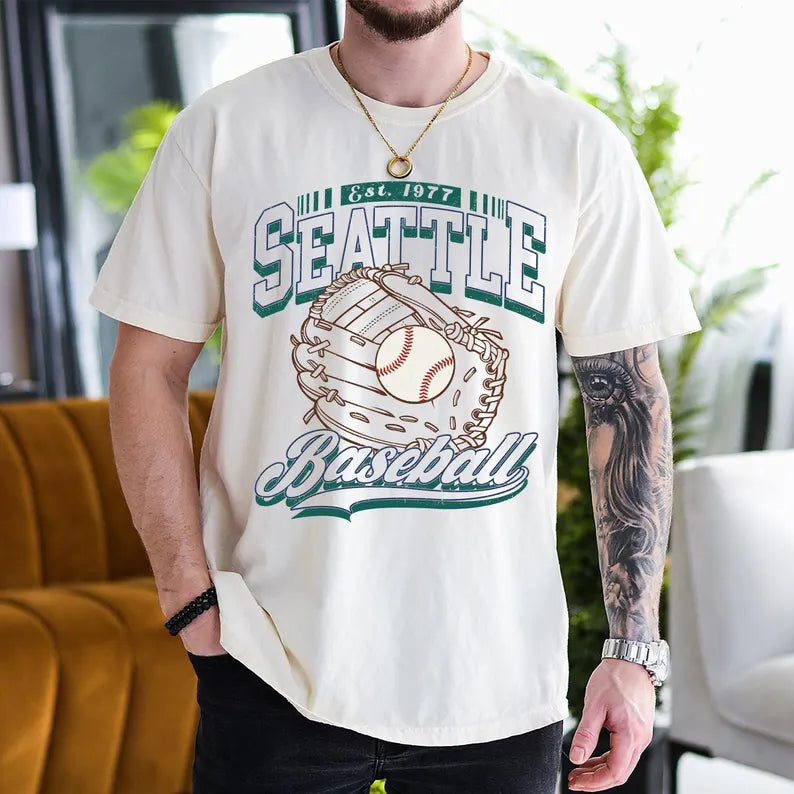 Seattle Football Sweatshirt, Retro Seattle Baseball 90s Style Shirt, Seattle Game Day Tee, Throwback Seattle Shirt, Baseball Mom Tee