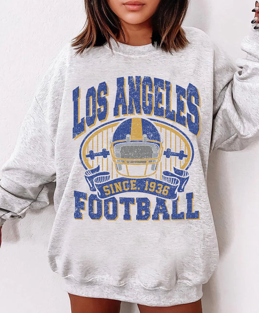 Vintage Los Angeles Football Sweatshirt, Los Angeles Fan Crewneck, Los Angeles Football Shirt, Los Angeles Gift, Game Day Shirt,Sunday Sport