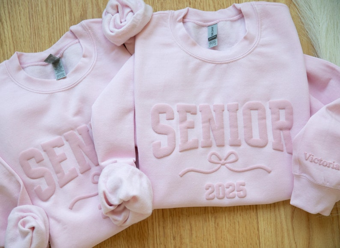 Custom Senior Graduation Gift for Her Senior 2025 Grad Gift Puff Print Sweatshirt Personalized Sweatshirt Gift for Graduate Class of 2025