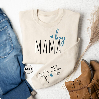 Custom Boy Mama Sweatshirt, Personalized Mom Of Boys Hoodie, Pregnancy Announcement Outfit, New Mama Clothing, Momma Outfit