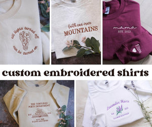 Custom Sweatshirt, Custom embroidered hoodie, Personalized Embroidered sweatshirt, Custom Letters Crewneck, Customized Embroidery Gift