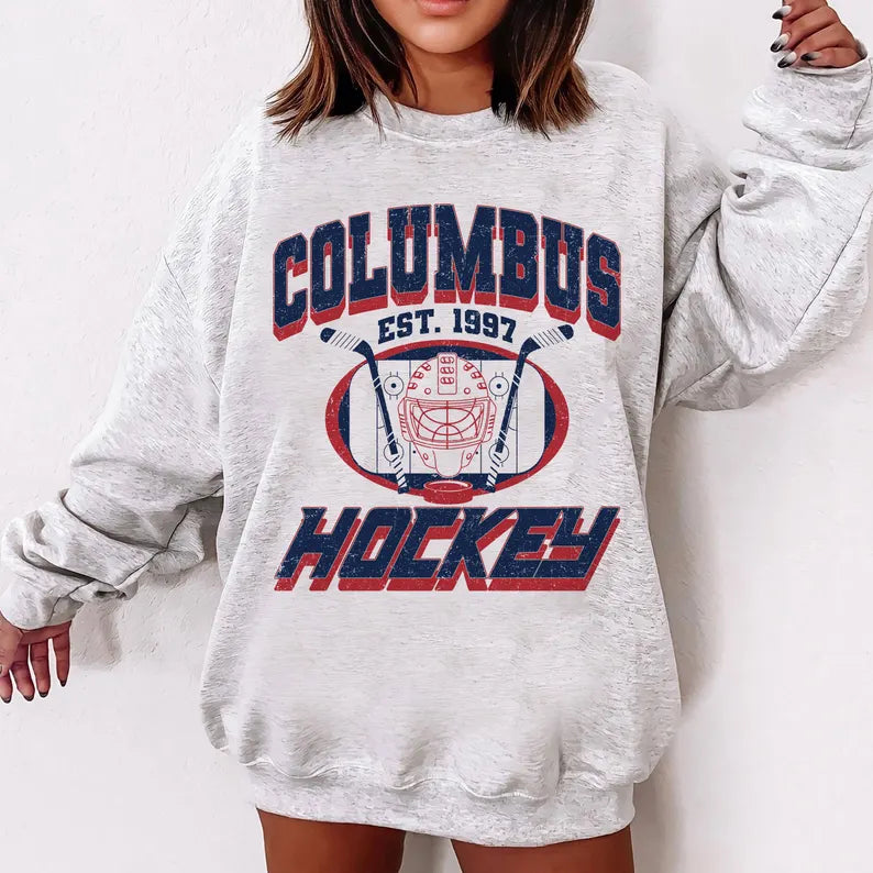 Columbus Football Sweatshirt, Hockey Team Shirt, Columbus NHL Shirt, Gameday Sweatshirt, Retro Columbus Hockey Fan Shirt, Hockey Mom