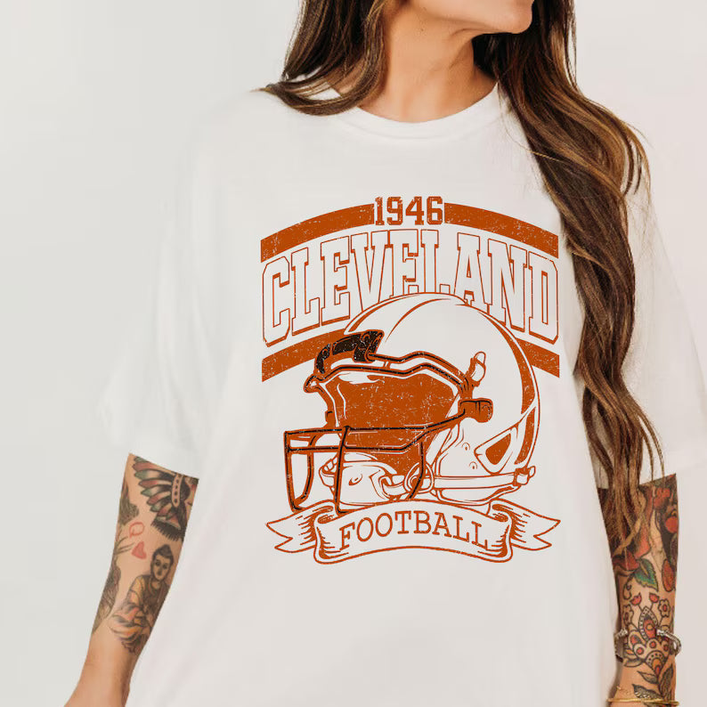 Vintage 90s Style Cleveland Football Sweatshirt, Game Day Shirt, Cleveland Team Football Shirt, Sunday Cleveland , Cleveland Football