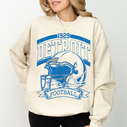 Vintage 90s Style Detroit Football Sweatshirt, Game Day Shirt, Detroit Team Football Shirt, Sunday Detroit, Detroit Football