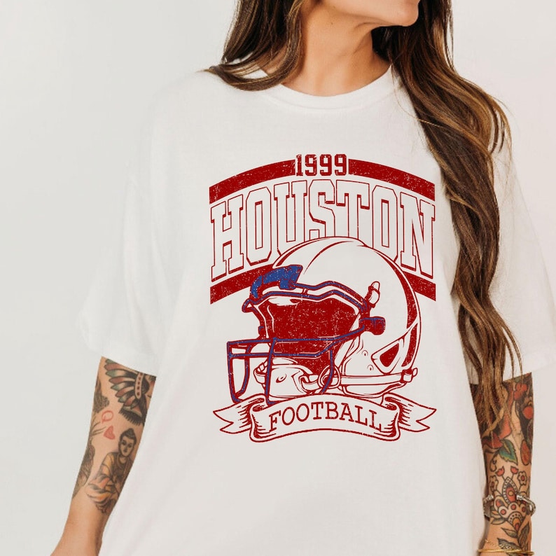 Vintage 90s Style Houston Football Sweatshirt, Game Day Shirt, Houston Team Football Shirt, Sunday Houston, Houston Football
