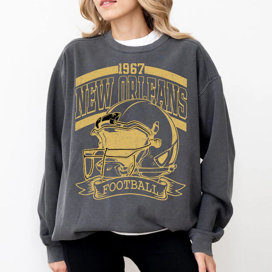 Vintage 90s Style New Orleans Football Sweatshirt, Game Day Shirt, New Orleans Team Football Shirt, Sunday New Orleans, New Orleans Football