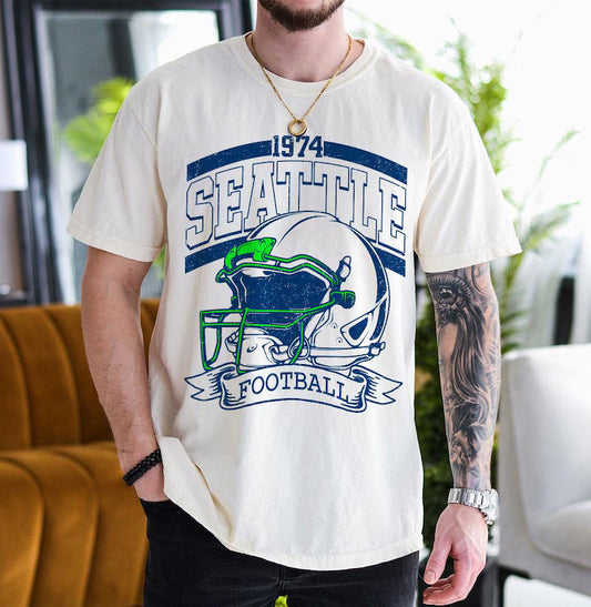 Retro 90s Style Seattle Football Sweatshirt, Game Day Shirt, Seattle Team Football Shirt, Sunday Seattle, Seattle Football