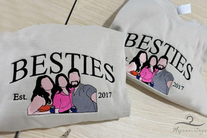 Embroidered Custom Besties Shirts, Best Friend Sweatshirt, Matching Sweatshirt For Best Friends, Custom Sisters Shirt