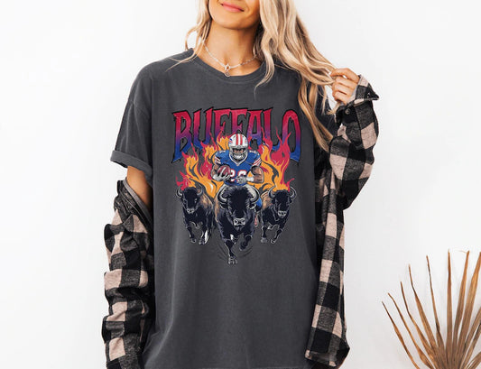 Buffalo Graphic Football Sweatshirt, Vintage Buffalo Football Shirt, Buffalo Shirt, Football Shirt, Buffalo Fans Gift Tee