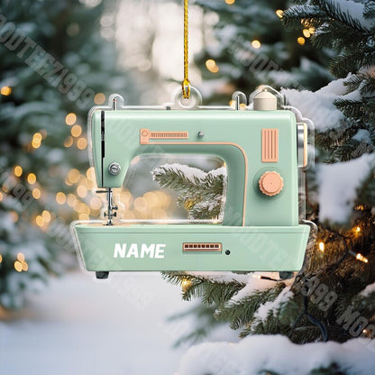 Personalized Sewing 2D Acrylic Ornament, Sewing Machine Ornament, Christmas Gift for Tailor, Sewing Lover Keepsake Gift, Christmas Ornament