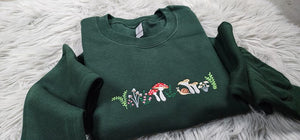 Enchanted Mushroom Forest Embroidered Crewneck - Magic Mushroom Forest - Wild Mushrooms Crewneck - T-Shirt - Sweatshirt - Hoodie