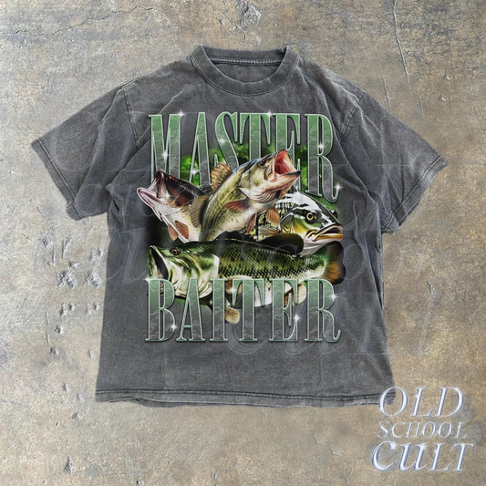 Master Baiter Retro Graphic T-Shirt, Bass Fishing Shirt For Men, Funny Fisher Tee, Husband Shirt, Bass Lovers Gift, Dad Gifts, Fish Lovers
