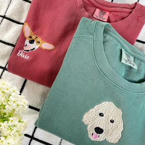 Pet Embroidered Sweatshirt - Custom Dog Embroidered Sweatshirt - Dog Sweatshirt - Unique Gift For Dog Lover