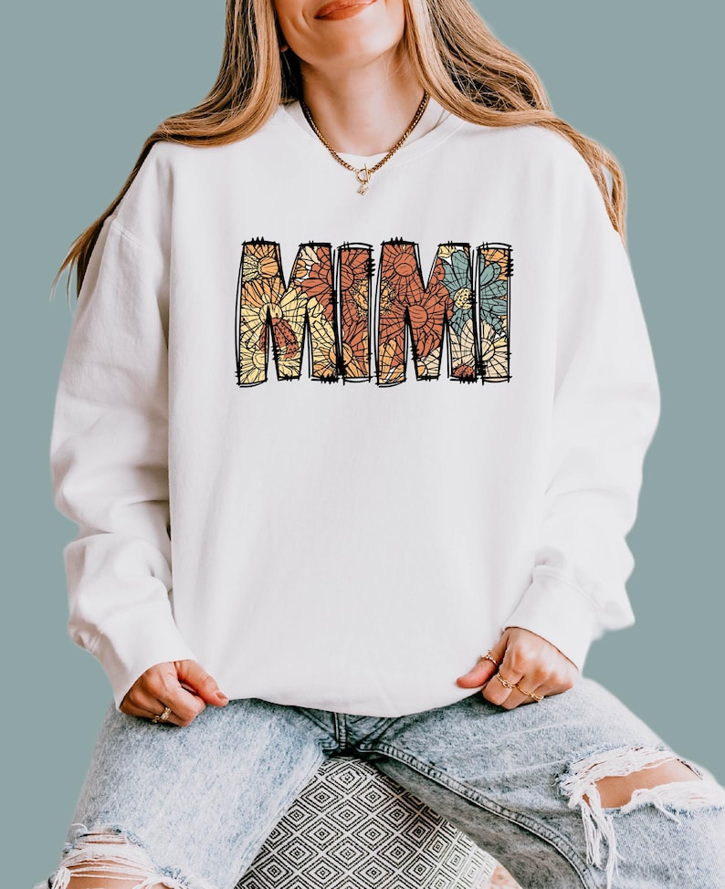 Floral Mimi Gift, Mimi Sweatshirt,Mimi Birthday Gift,Pregnancy Announcement, New Mimi Gift