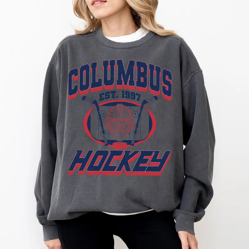 Columbus Football Sweatshirt, Hockey Team Shirt, Columbus NHL Shirt, Gameday Sweatshirt, Retro Columbus Hockey Fan Shirt, Hockey Mom