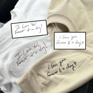 Custom Your Handwriting Embroidered Sweatshirt - Embroidered Handwriting Hoodie - Daddy Hoodie - Message For Dad From Daughter -Gift For Dad