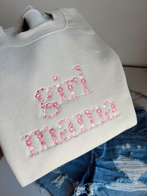 Girl Mama Embroidered Sweatshirt, Floral Mama Embroidery Sweatshirt, Floral Girl Mama Sweatshirt, Girl Mama Mother's Day Gift