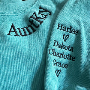 Embroidered Auntie Sweatshirt | Auntie Sweatshirt Embroidered | Custom Auntie Sweatshirt