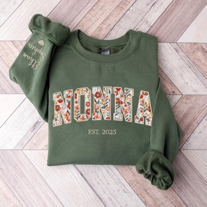 Custom Embroidered Nonna Sweatshirt, Nonna Floral Applique Sweatshirt, Nonna Sweatshirt, Gifts For Nana, New Grandma Gifts, Nonna Hoodies