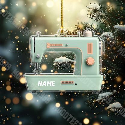 Personalized Sewing 2D Acrylic Ornament, Sewing Machine Ornament, Christmas Gift for Tailor, Sewing Lover Keepsake Gift, Christmas Ornament