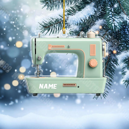 Personalized Sewing 2D Acrylic Ornament, Sewing Machine Ornament, Christmas Gift for Tailor, Sewing Lover Keepsake Gift, Christmas Ornament