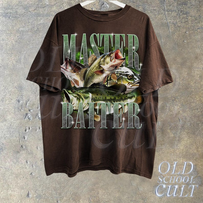 Master Baiter Retro Graphic T-Shirt, Bass Fishing Shirt For Men, Funny Fisher Tee, Husband Shirt, Bass Lovers Gift, Dad Gifts, Fish Lovers