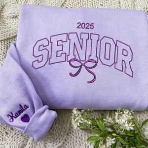 Embroidered Senior Sweatshirt, Custom Grad Gift, Class of 2025 Shirt, Uni Graduation Gifts For Her, Personalized Senior Gift