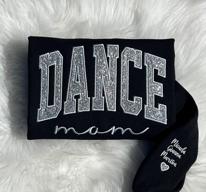 DANCE MAMA Glitter Embroidered Sweatshirt, Dance Mom Embroidered Sweatshirt, Dance Mom Sweatshirt