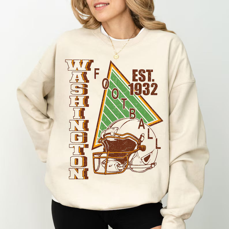 Washington Vintage Style Football Sweatshirt, Washington Football Crewneck, Washington Football T-shirt, Washington Fan Gifts Tee